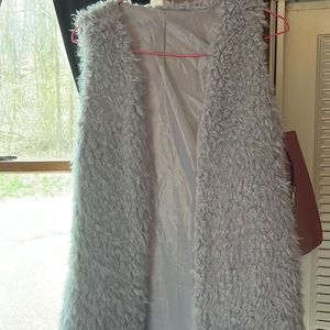 Gray fuzzy vest size Medium